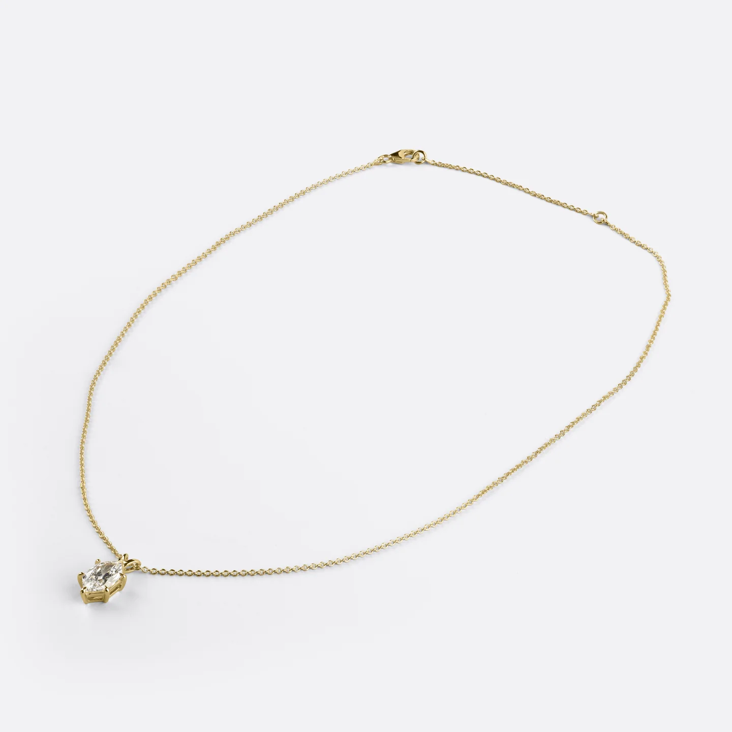 1.51 Cts 14k Yellow Gold Antique Marquise Shape Solitaire Pendant - Image 2