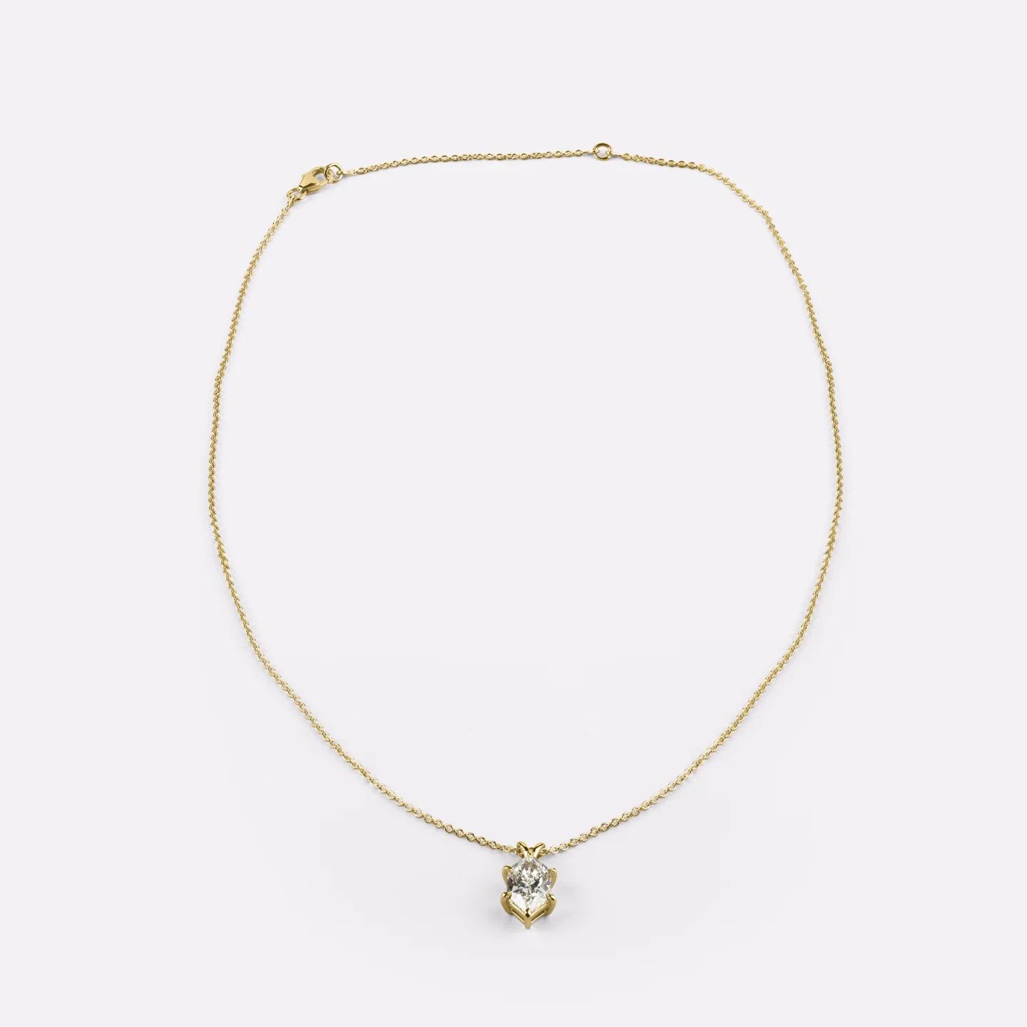 1.51 Cts 14k Yellow Gold Antique Marquise Shape Solitaire Pendant - Image 3