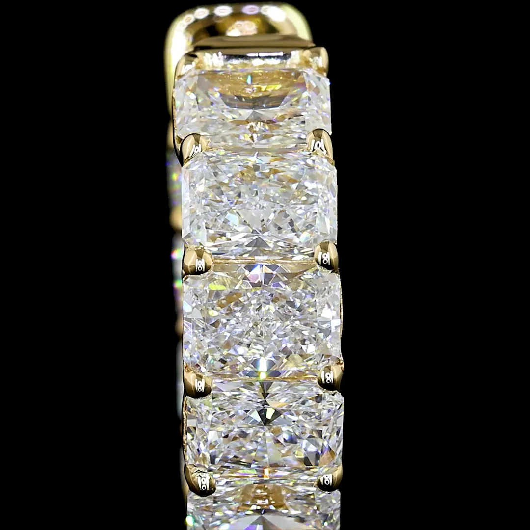 6.68 Cts 14k Yellow Gold Radiant Shape Huggies Earring - Image 3