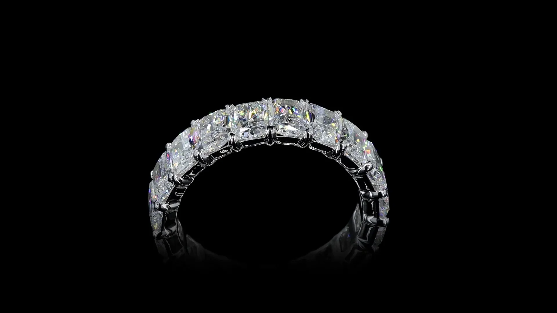4.49 Cts 14k White Gold Radiant Shape Eternity Band Eternity Band - Image 2