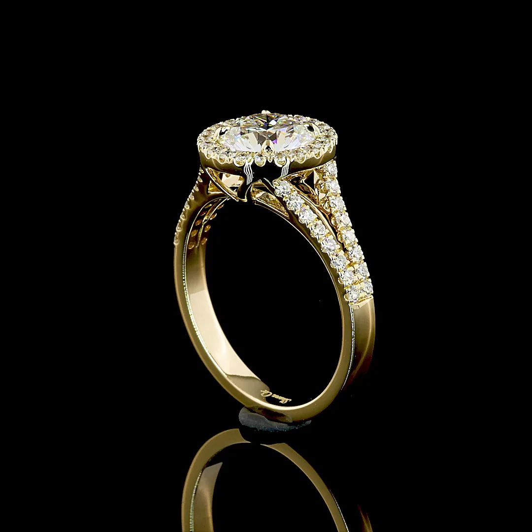 3.9 Cts 14k Yellow Gold Round Shape Split Shank Ring - Image 2