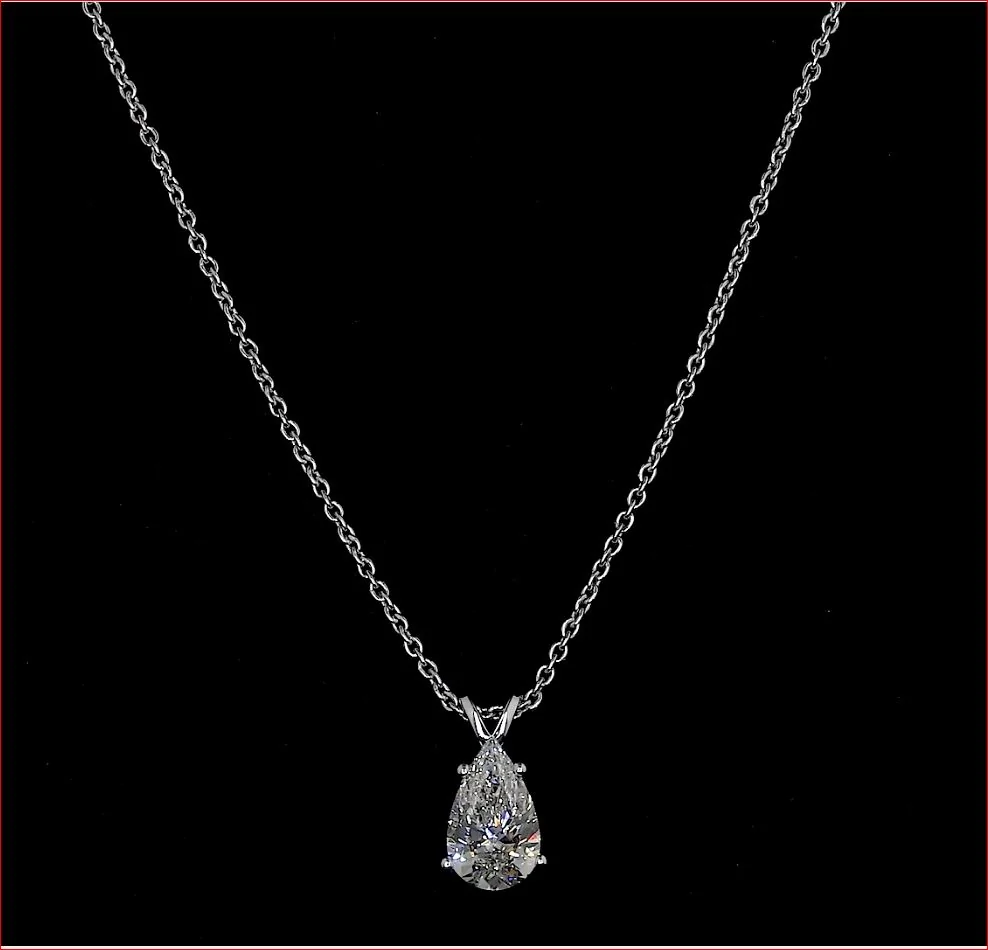 0.63 Cts 14k White Gold Pear Shape Pendant Pendant - Video