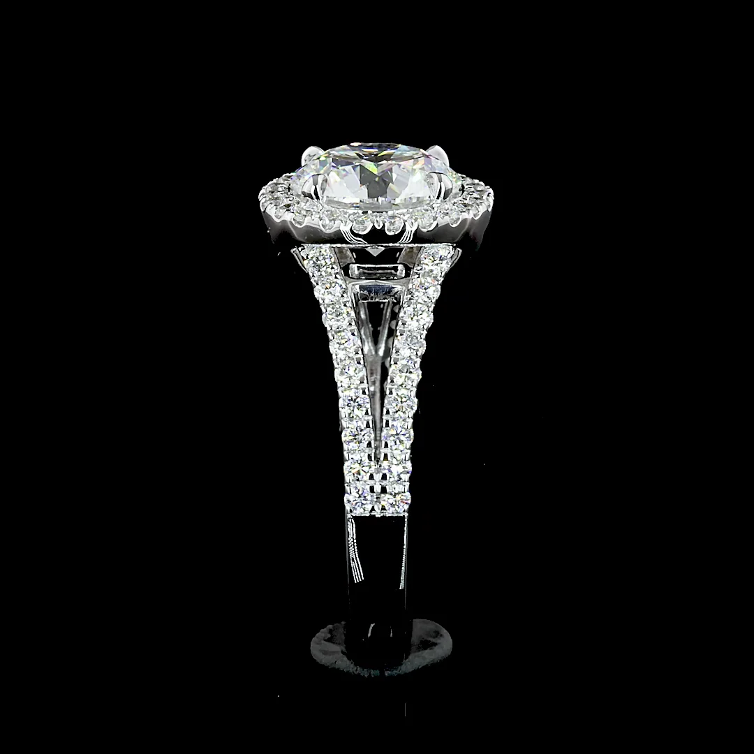4.83 Cts 14k White Gold Round Shape Split Shank Ring - Image 2
