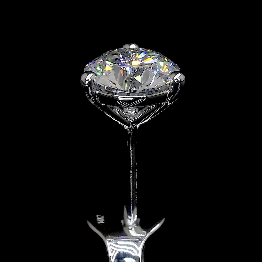 3 Cts 18k White Gold Round Shape Martini Earring - Image 4