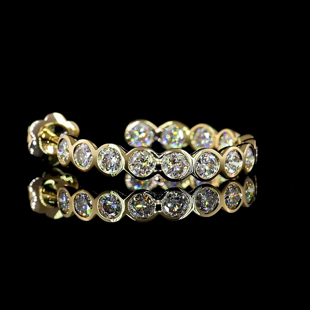 4.32 Cts 14k Yellow Gold Round Shape C Hoops Earring - Image 4