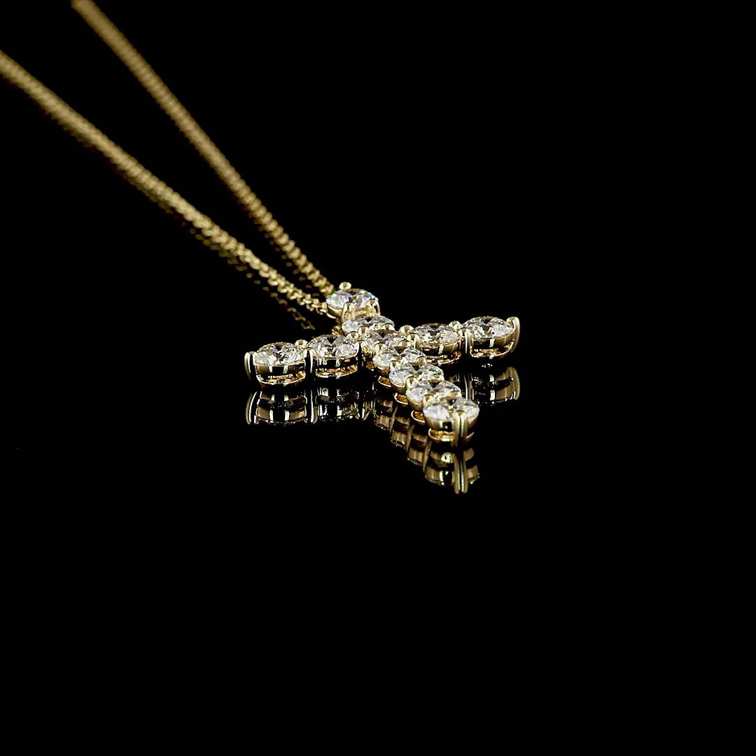 1.57 Cts 14k Yellow Gold Round Shape Symbol Pendant - Image 2