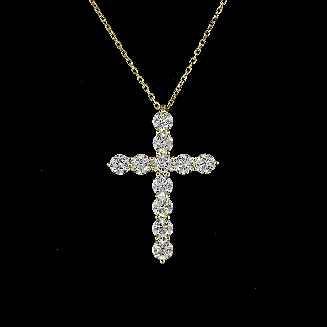 1.57 Cts 14k Yellow Gold Round Shape Symbol Pendant - Image 3