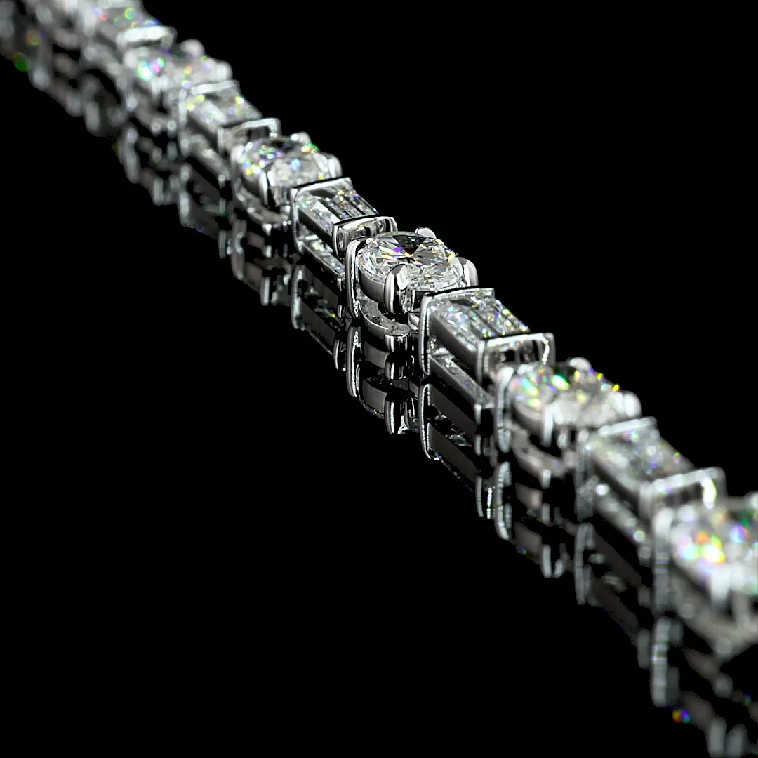 11.61 Cts 14k White Gold Mix Shape Special Necklace - Image 2