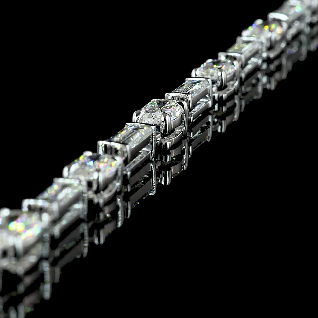 11.61 Cts 14k White Gold Mix Shape Special Necklace - Image 4