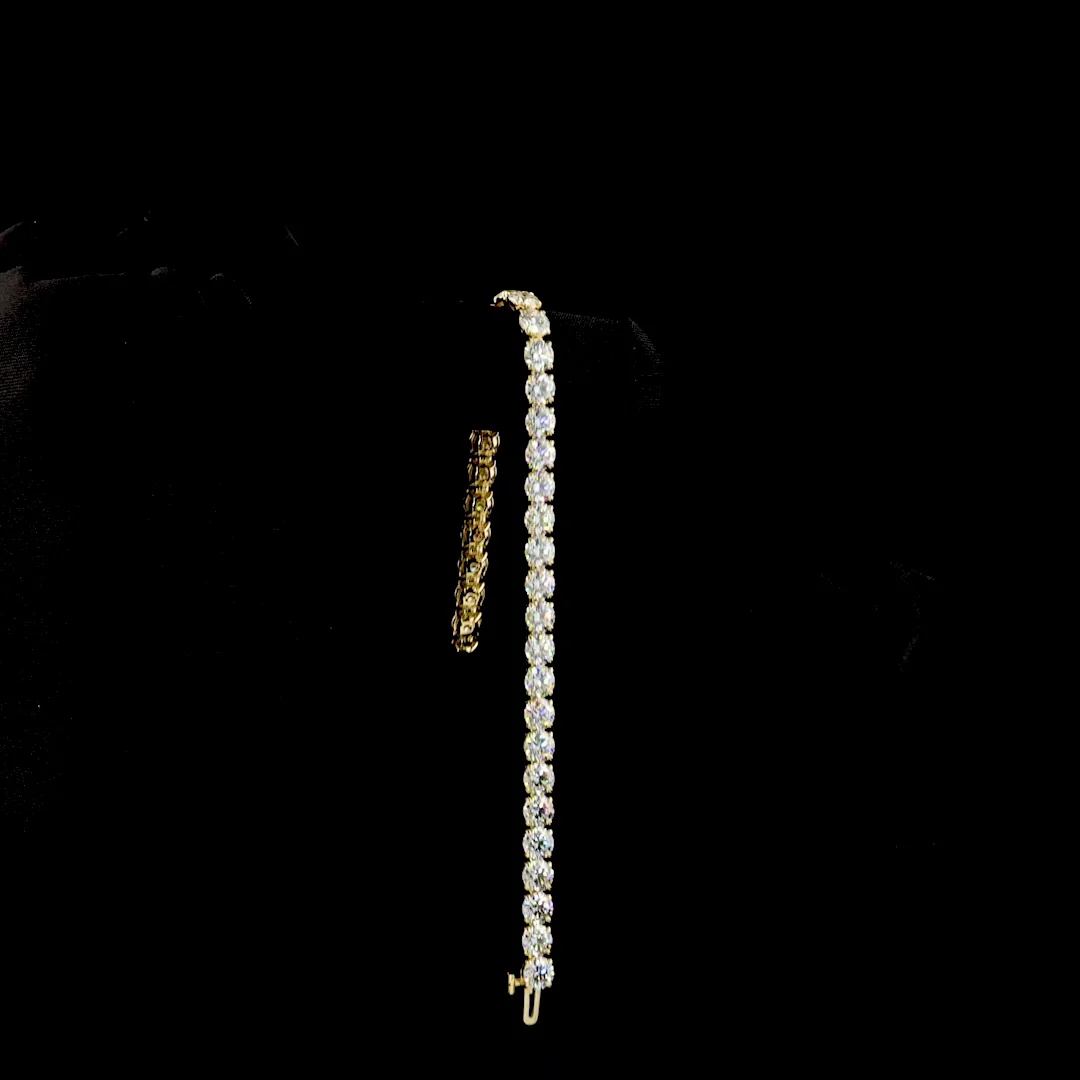 14.83 Cts 14k Yellow Gold Round Shape Tennis Bracelet - Image 3