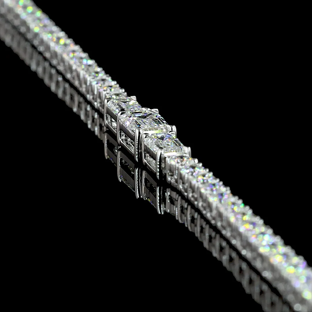 7.5 Cts 14k White Gold Mix Shape Special Necklace - Image 2