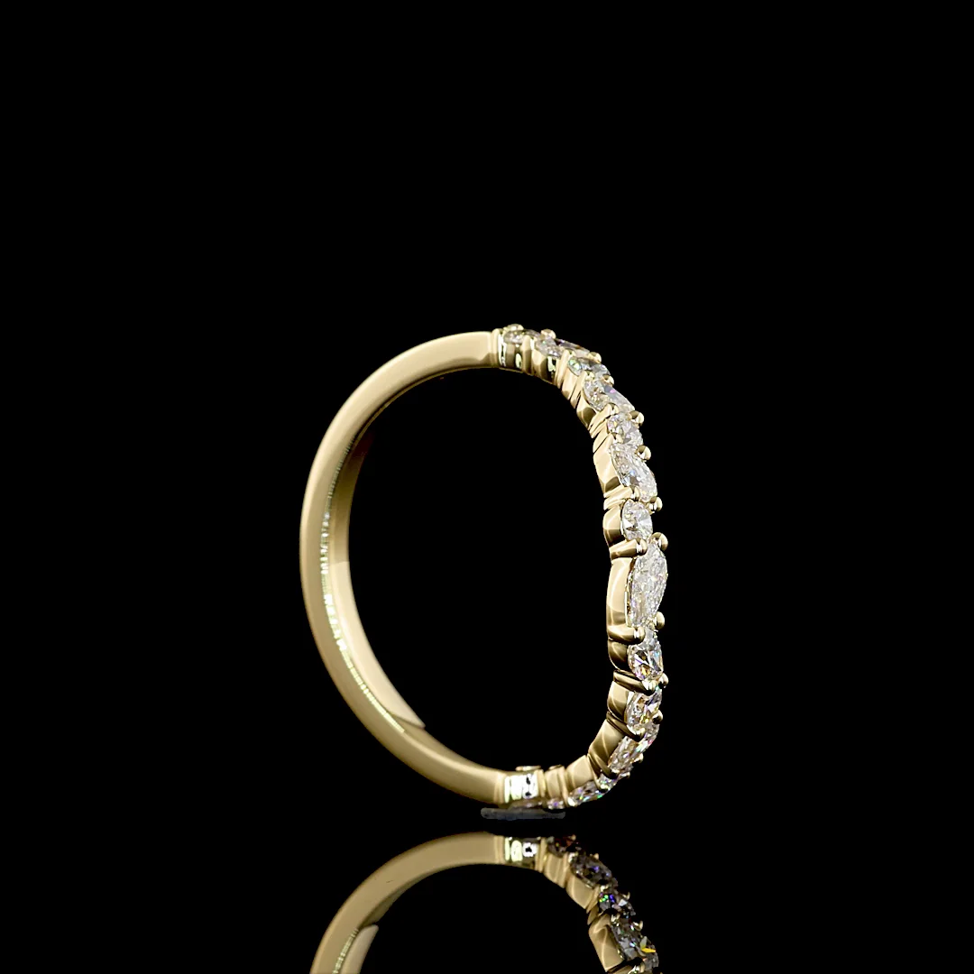 0.45 Cts 14k Yellow Gold Mix Shape Half Eternity Eternity Band - Image 2