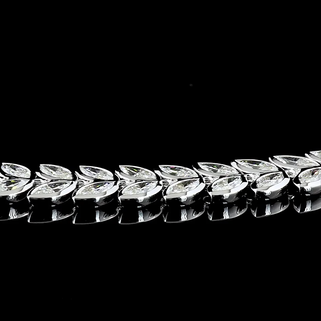 11.19 Cts 14k White Gold Mix Shape Tennis Bracelet - Image 2