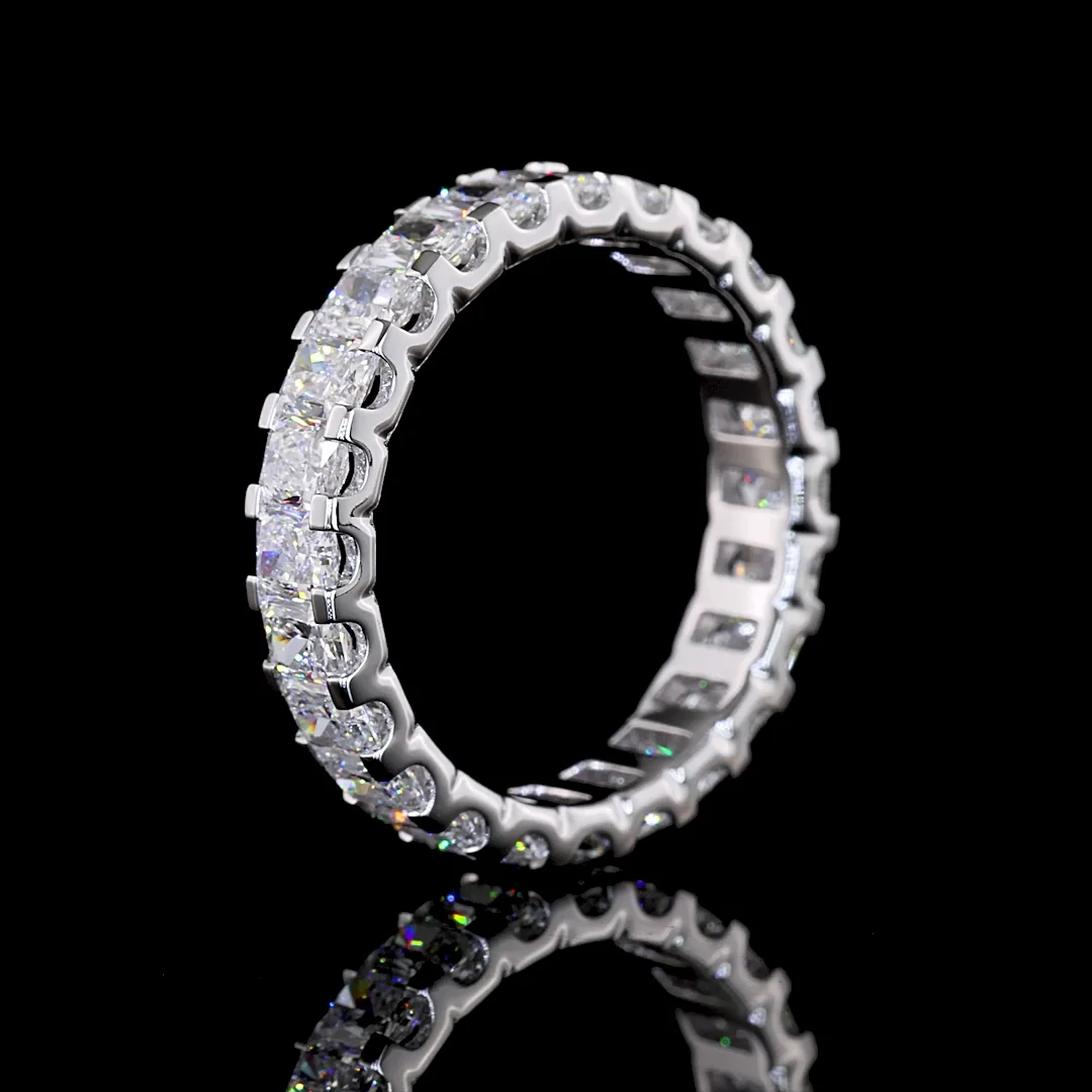 2.65 Cts 14k White Gold Radiant Shape Eternity Band Eternity Band - Image 4
