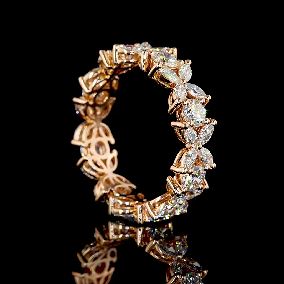 2.34 Cts 14k Rose Gold Mix Shape Eternity Band Eternity Band - Image 2