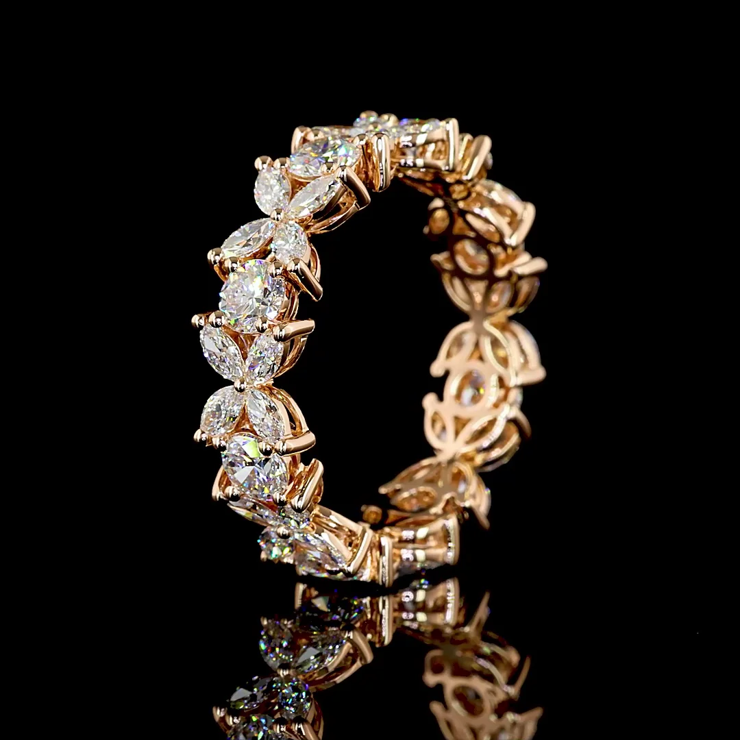 2.34 Cts 14k Rose Gold Mix Shape Eternity Band Eternity Band - Image 4