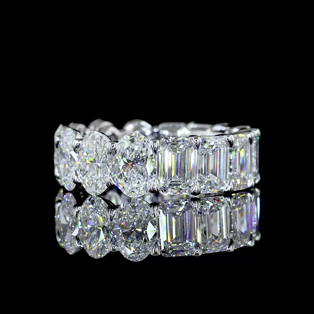 9.99 Cts 14k White Gold Mix Shape Eternity Band Eternity Band - Video