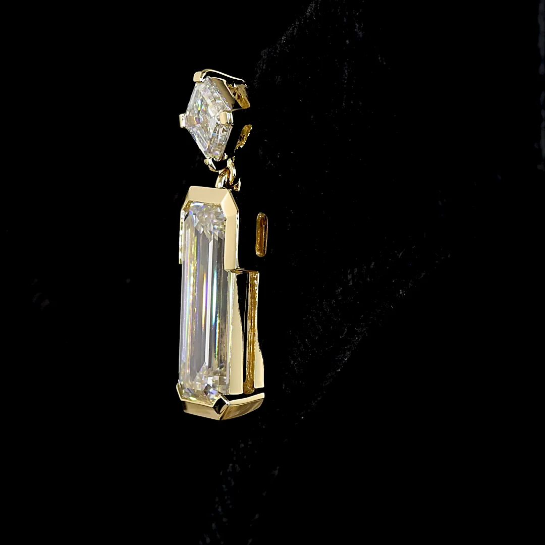 4.79 Cts 14k Yellow Gold Mix Shape Hanging Earring - Image 2