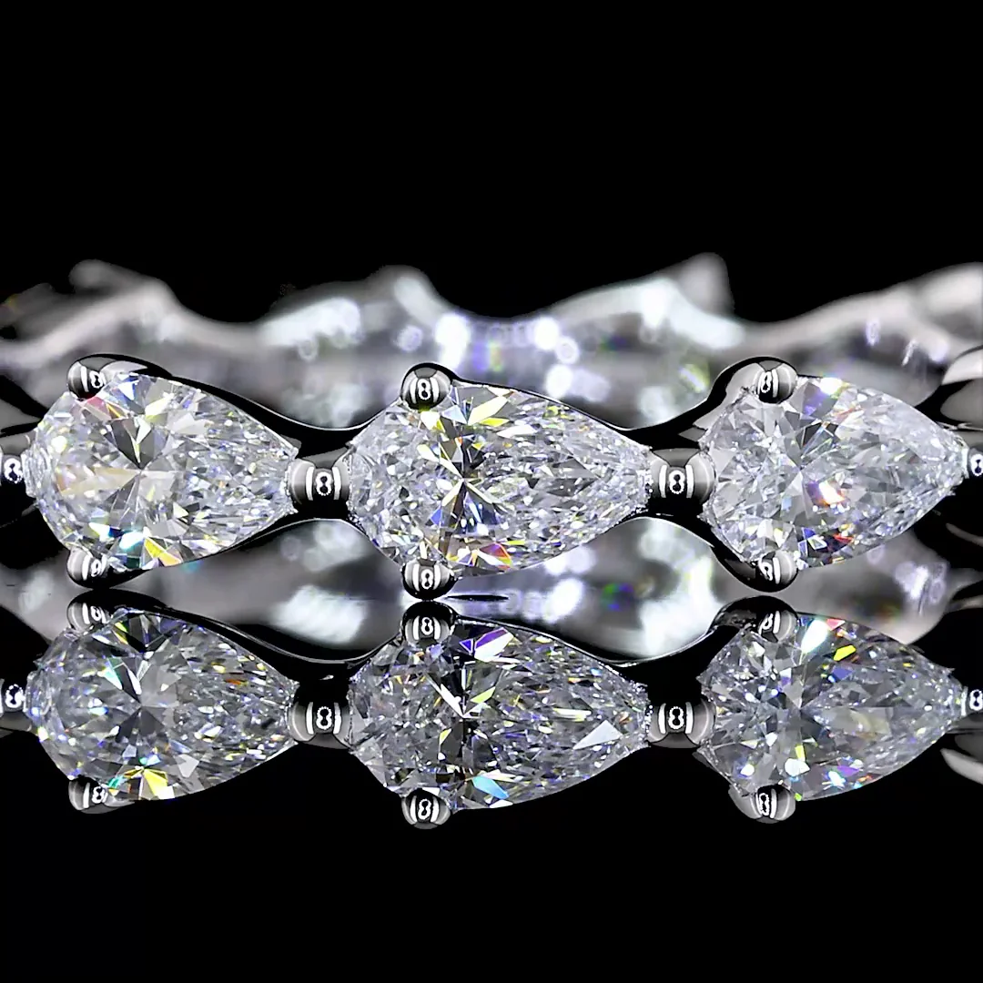 1.44 Cts 14k White Gold Pear Shape Eternity Band Eternity Band - Image 3