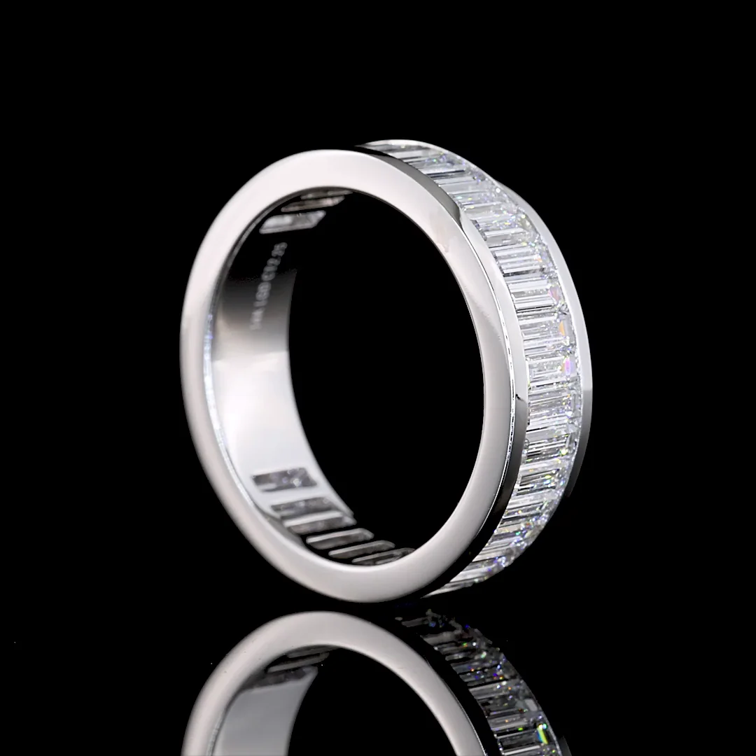 2.25 Cts 14k White Gold Baguette Shape 3/4 Band Eternity Band - Image 2