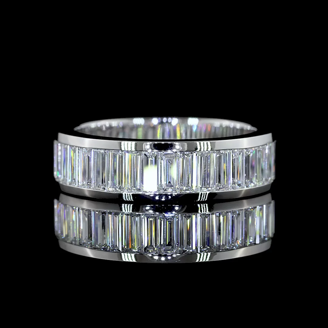 2.25 Cts 14k White Gold Baguette Shape 3/4 Band Eternity Band - Video