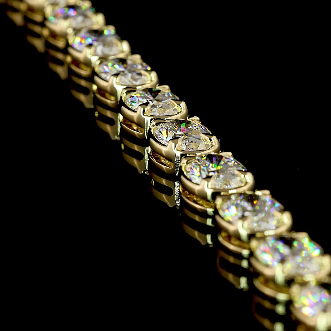 33.87 Cts 14k Yellow Gold Oval Shape Tennis Necklace - Image 2