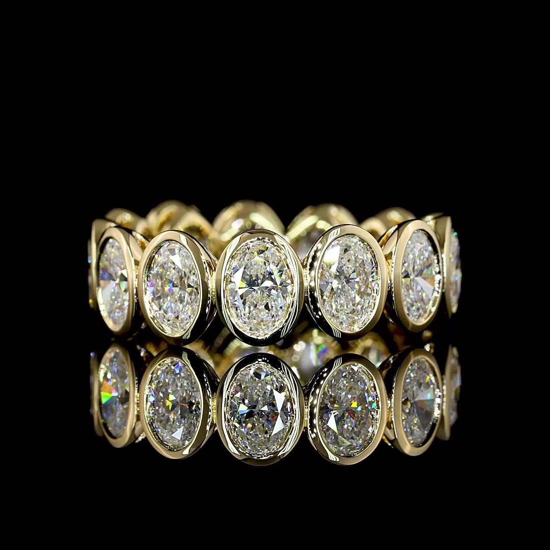 4.36 Cts 14k Yellow Gold Oval Shape Eternity Band Eternity Band - Video