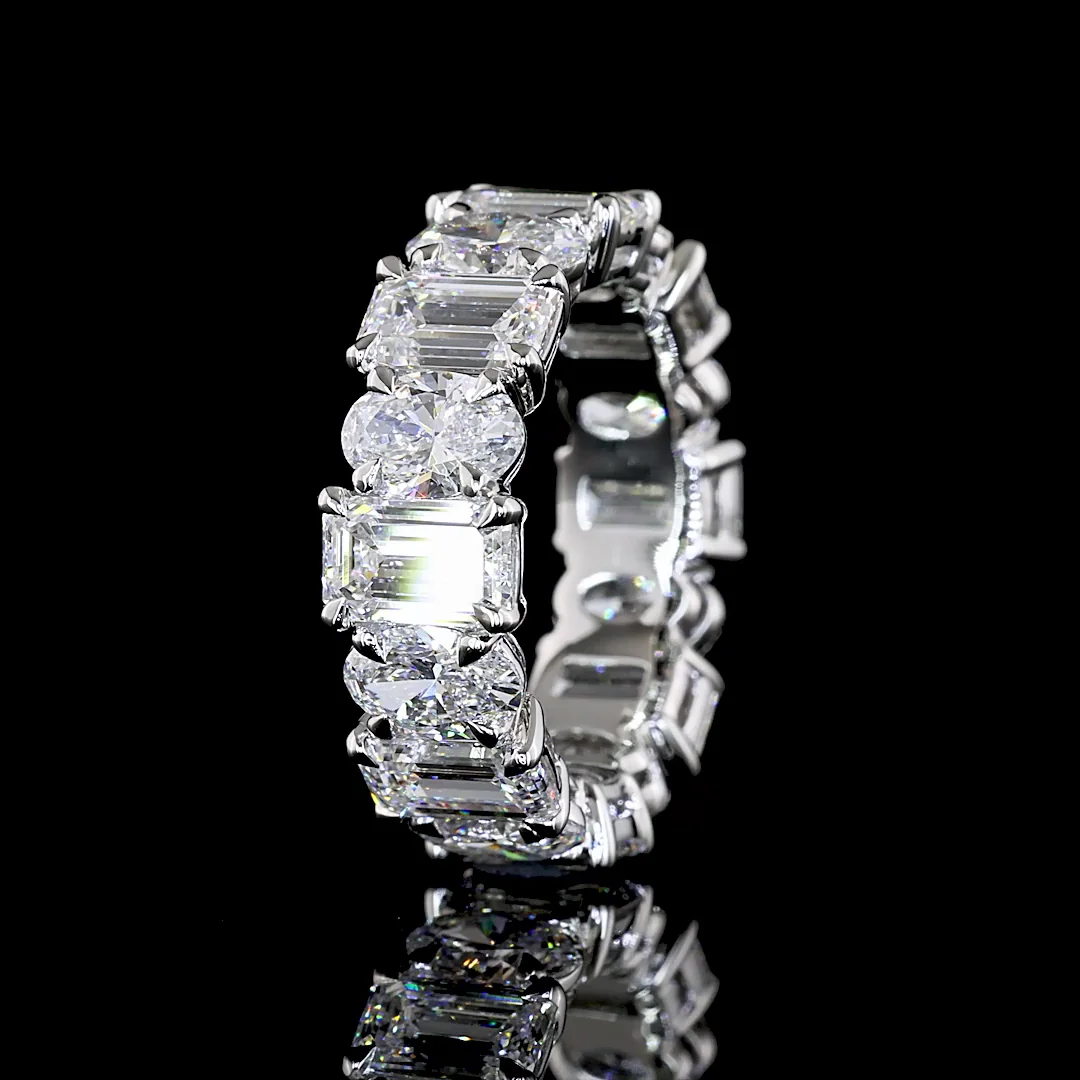 7.1 Cts Platinum Mix Shape Eternity Band Eternity Band - Image 4