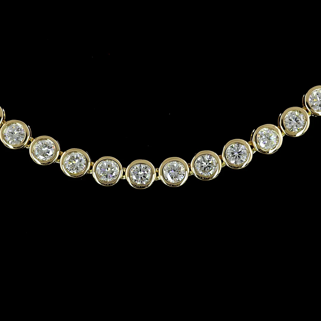 6.19 Cts 14k Yellow Gold Round Shape Tennis Necklace - Image 3