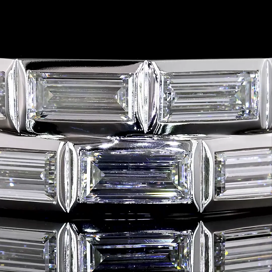 2.29 Cts 14k White Gold Baguette Shape Special Eternity Band - Image 3