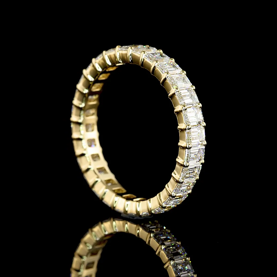 2.64 Cts 14k Yellow Gold Emerald Shape Eternity Band Eternity Band - Image 2