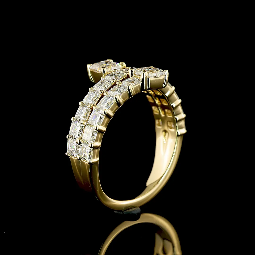 2.68 Cts 14k Yellow Gold Asscher Shape Special Eternity Band - Image 4