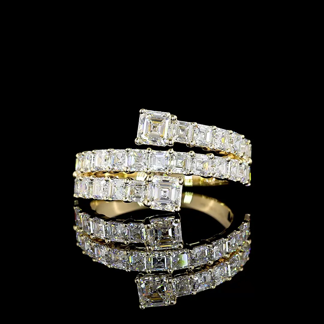 2.68 Cts 14k Yellow Gold Asscher Shape Special Eternity Band - Video
