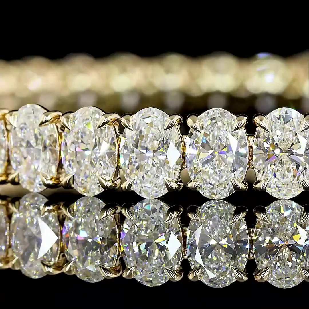 20 Cts 14k Yellow Gold Oval Shape Tennis Bracelet - Image 2