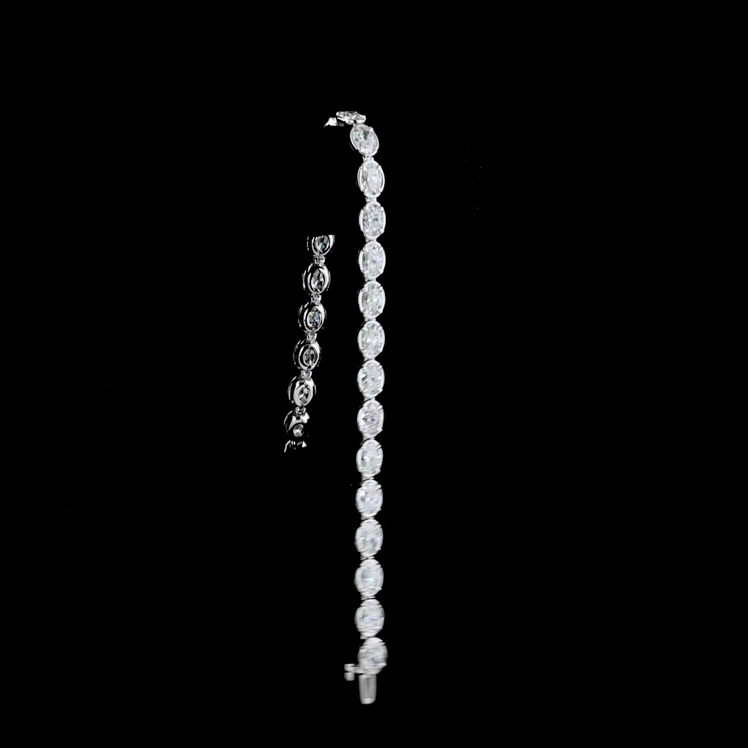 8.39 Cts 14k White Gold Oval Shape Tennis Bracelet - Image 3