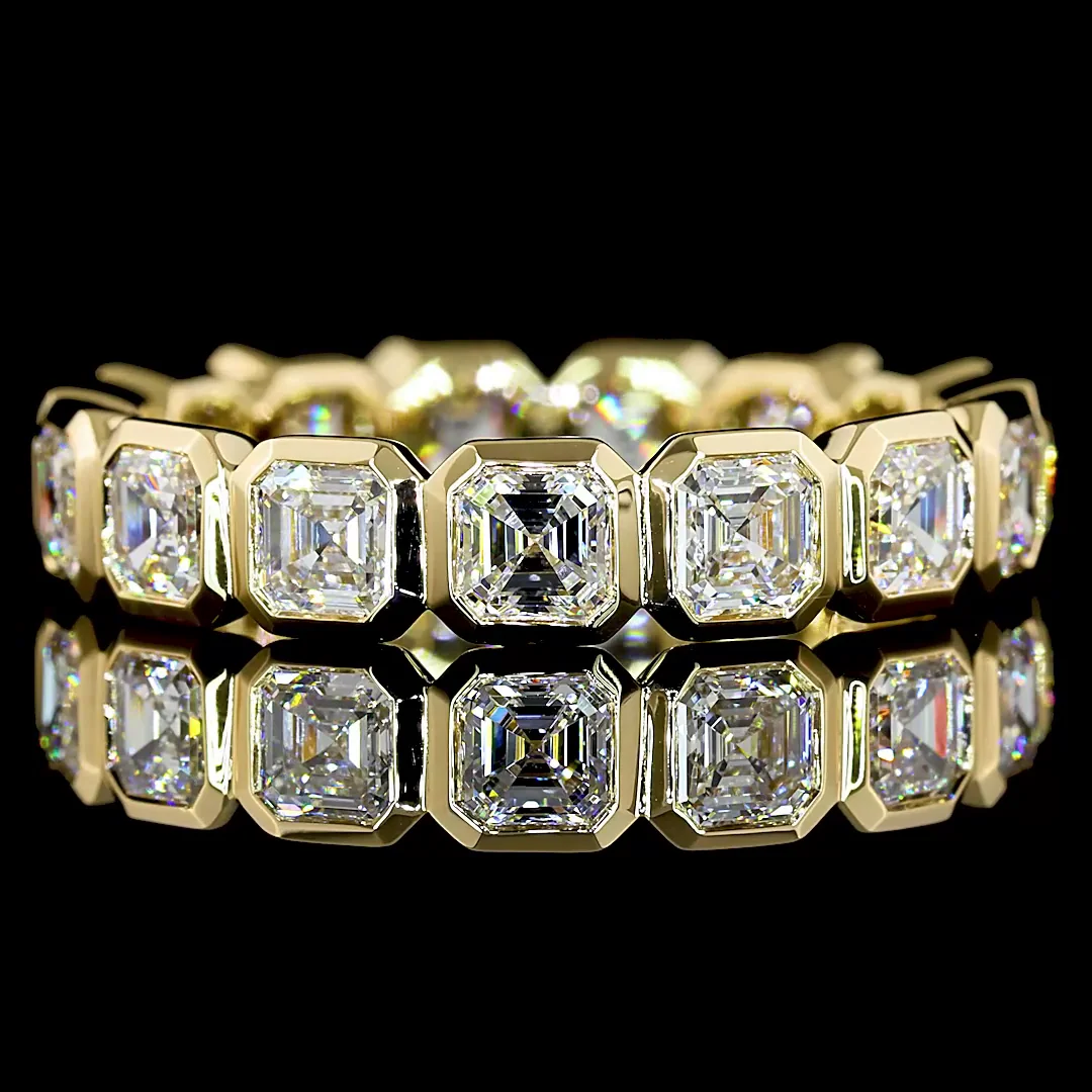 2.43 Cts 14k Yellow Gold Asscher Shape Eternity Band Eternity Band - Image 3