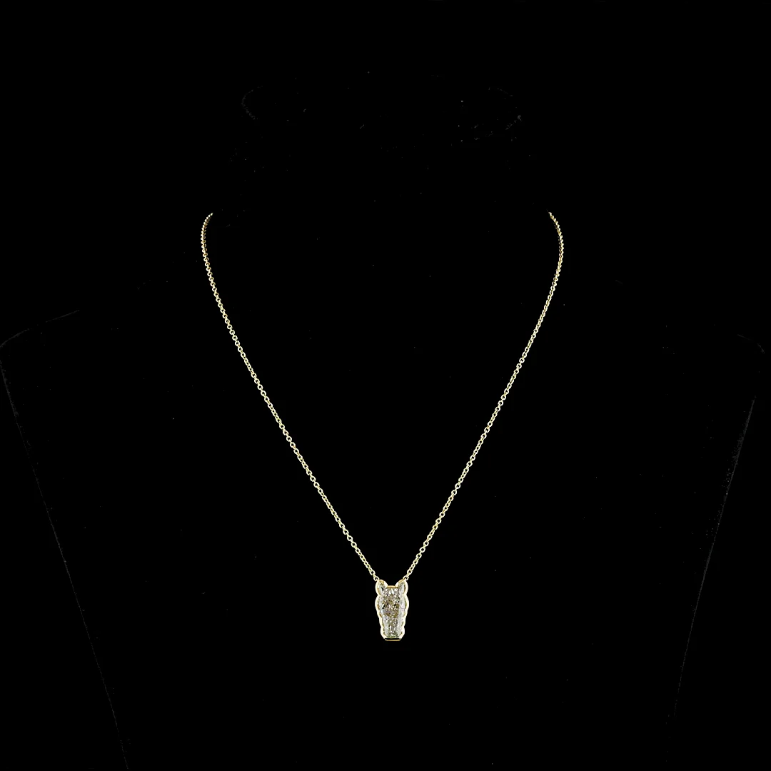 4.27 Cts 18k Yellow Gold Horse Shape Symbol Pendant - Video