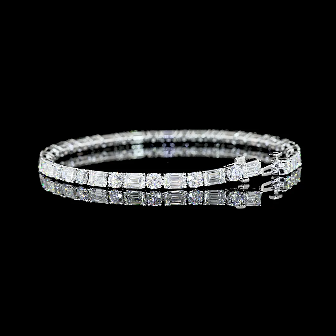 10.29 Cts 14k White Gold Mix Shape Tennis Bracelet - Image 4