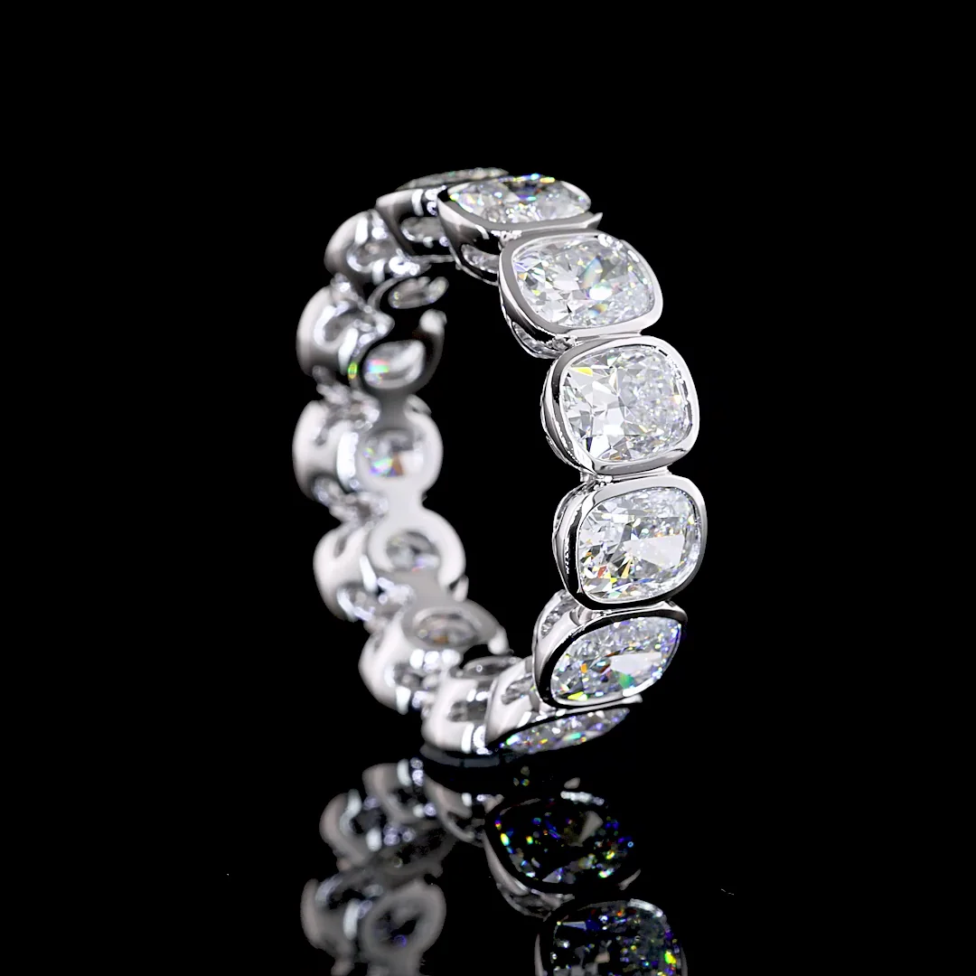7.33 Cts 14k White Gold Cushion Brilliant Shape Eternity Band Eternity Band - Image 2