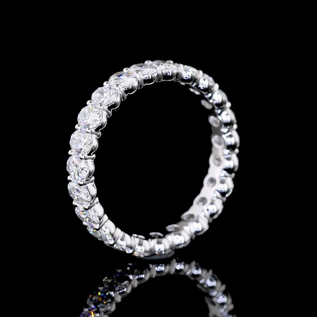 2.28 Cts 18k White Gold Oval Shape Eternity Band Eternity Band - Image 4