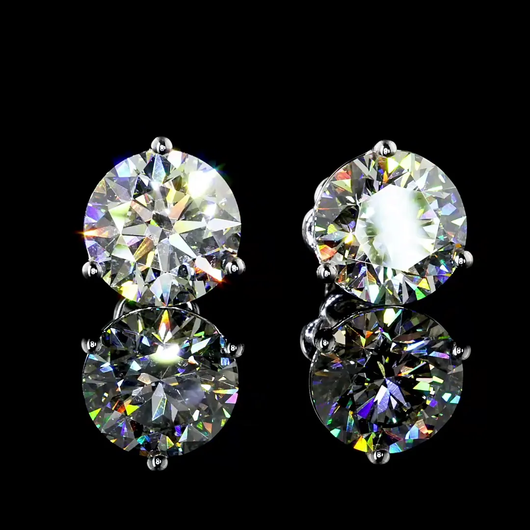 5.66 Cts 14k White Gold Round Shape Martini Earring - Image 3