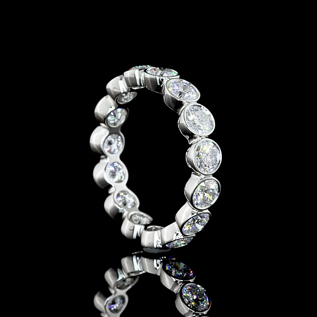 2.99 Cts Platinum Round Shape Eternity Band Eternity Band - Image 2