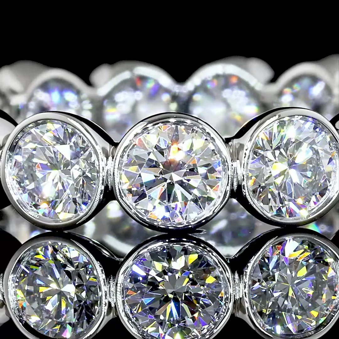 2.99 Cts Platinum Round Shape Eternity Band Eternity Band - Image 3