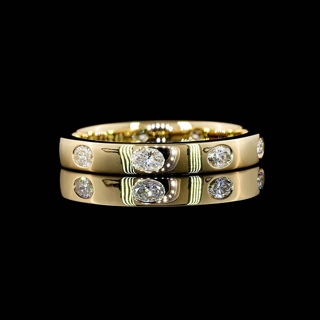 0.4 Cts 14k Yellow Gold Oval Shape 3/4 Band Eternity Band - Video