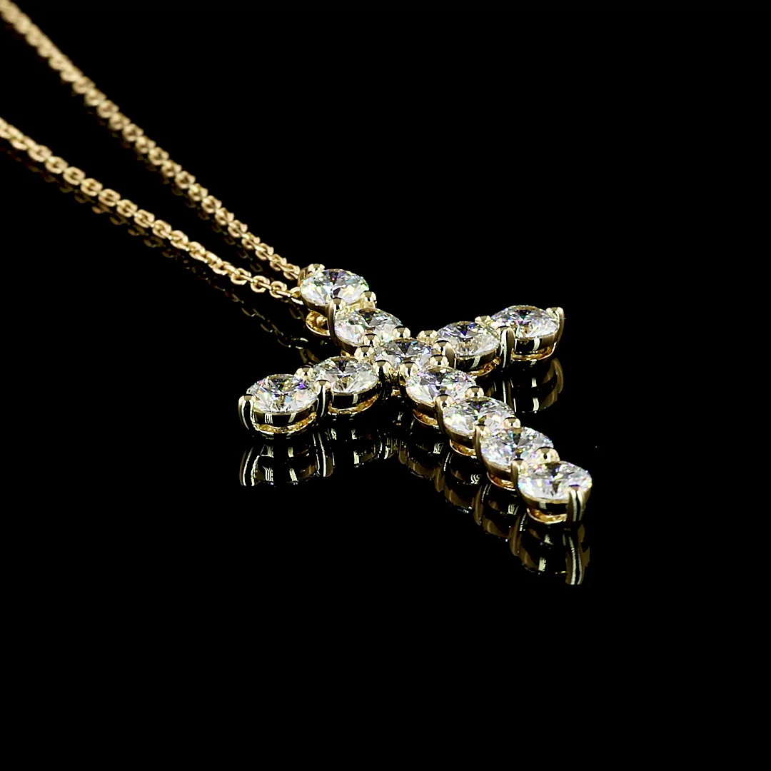 1.92 Cts 14k Yellow Gold Round Shape Symbol Pendant - Image 3