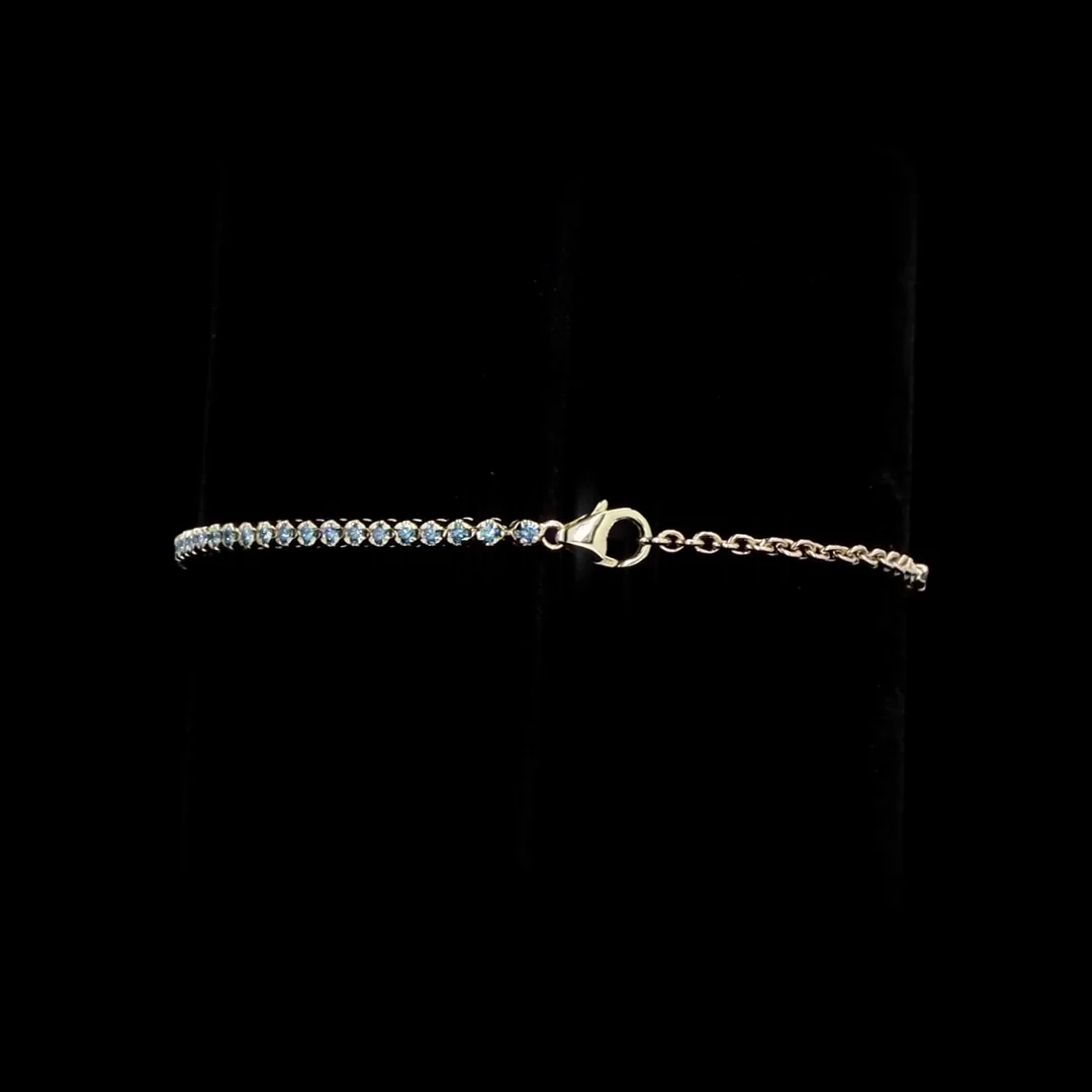 0.93 Cts 14k Yellow Gold Round Shape Tennis Bracelet - Image 3
