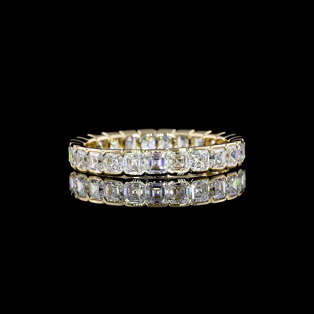 2.13 Cts 14k Yellow Gold Asscher Shape Eternity Band Eternity Band - Video