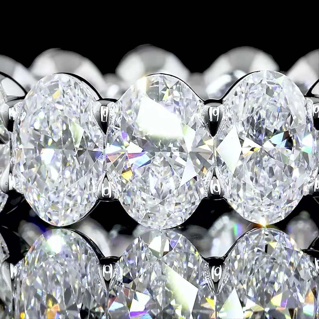 7.51 Cts 18k White Gold Oval Shape Eternity Band Eternity Band - Image 2