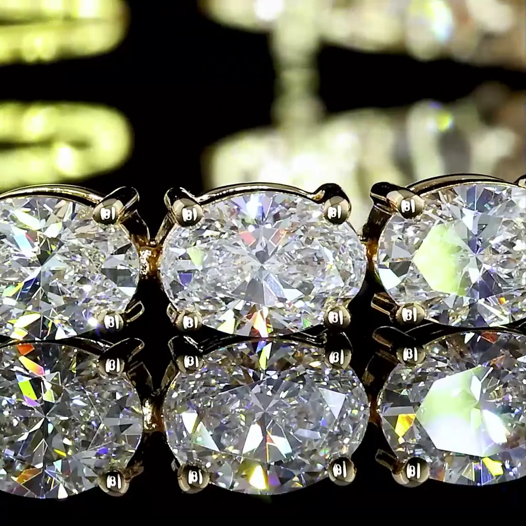 10 Cts 14k Yellow Gold Oval Shape Tennis Bracelet - Image 2