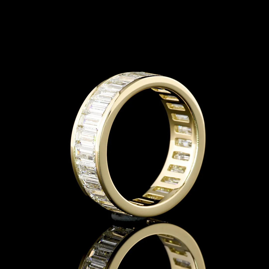 4.22 Cts 14k Yellow Gold Baguette Shape Eternity Band Eternity Band - Image 4